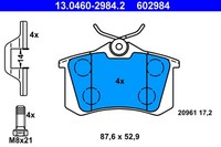 Bremsscheiben-BremsbeläGe-Kit ATE 13.0460-2984.2 VAG 1E0 698 451