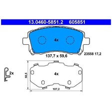 Satz Bremsbeläge Bremsklötze vorne für Subaru Outback BE | 161485