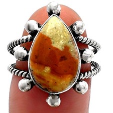 Natural Picture Jasper 925 Sterling Silver Ring s.7 Jewelry R-1268