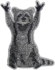 Rocking Raccoon Patch, 3 inches - Iron On/Sew On - Funny Cute Animal... 