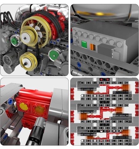 Mould King 10181 Functional Building Brick Engine Boxer Motor Electrical Toy Set - Picture 6 of 8