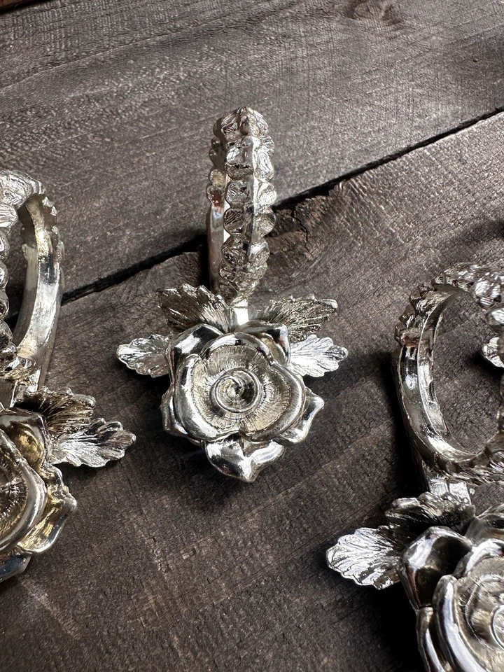 Vintage Princess House Rose Napkin Ring Holder Set of 4 Vintage Rose Napkin Ring - Image 2 of 4