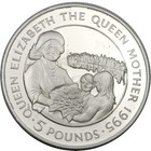 elf Alderney 5 Pounds 1995  95th Birthday of the Queen Mum Silver Proof — photo 1