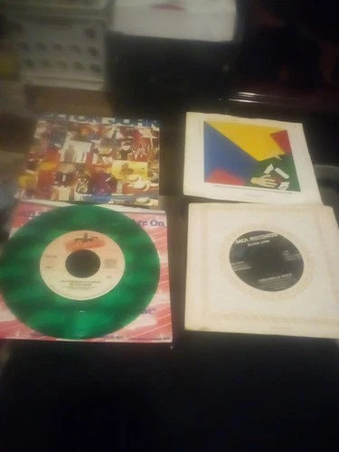 Elton John Lot Of Four One Promo Crocodile Rock One Green Wax Collectable And...