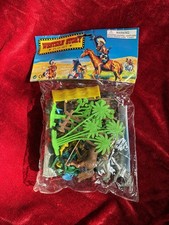 Vintage 80's Western Cowboy Story Play Set Cowboys, Indians, Wagon Set New