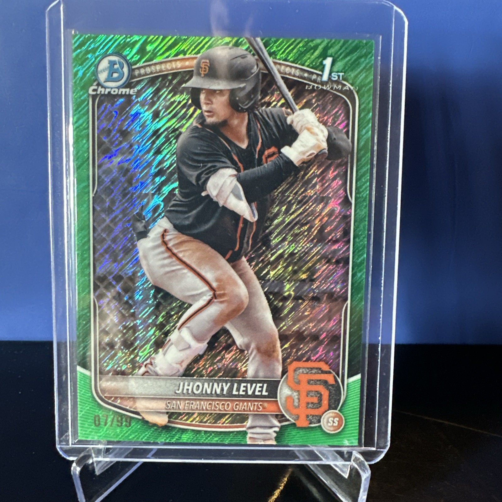 2025 Bowman Chrome Prospects Jhonny Level #BCP-147 Green Refractor /99 (RC)