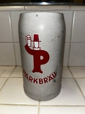 VINTAGE PARKBRAU GERMAN SALT GLAZED STONEWARE BEER STEIN MUG 1L