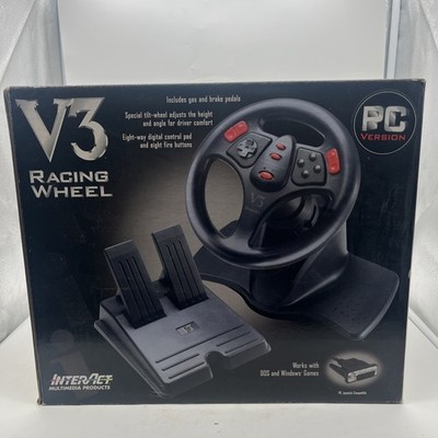 INTERACT SV-280 V3 Racing Wheel for DOS And Windows PC Computer Video Games
