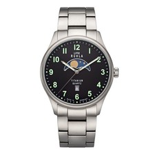 UMR Ruhla Mondphase Herren Armbanduhr Titan 20911 Datum Titangliederband