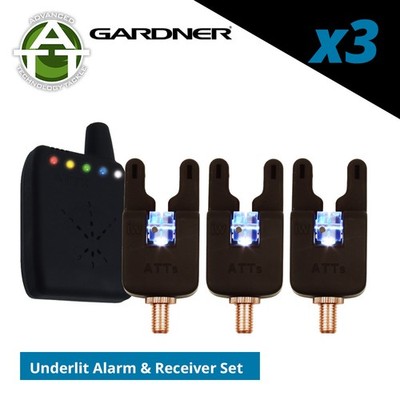 Gardner ATTs iW Underlit Bissanzeiger & V2 ATTx Empfänger 3er Set - Karpfenangeln