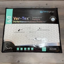 Bedgear Ver-Tex 6.0 Split King Performance Mattress Protector Cool Touch