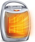 Portable Electric Space Heater with Thermostat, 1500W/750W Safe and Quiet Cerami
