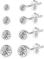 Ohrringe Ohrstecker Set 4/6 Paar Silber 925 Klein FüR Damen MäDchen