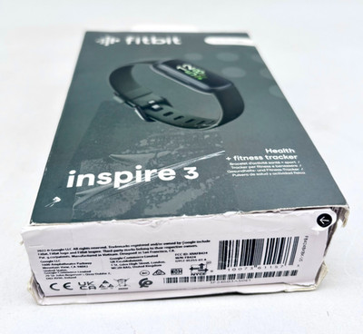 Fitbit Inspire 3 By Google Health + Fitness Tracker:Black Case/Midnight Zen Band