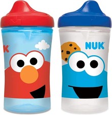 Nuk Sesame Street Hard Spout Cup, 10 Oz, 2 Pack Bpa Free, Spill Proof Sippy