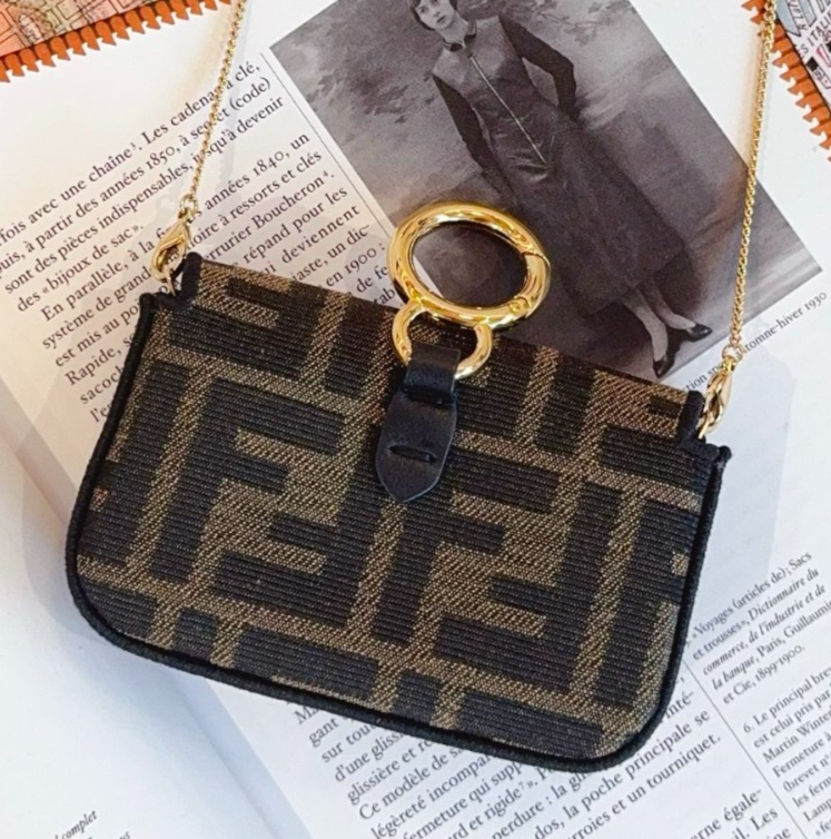Fendi nano baguette Monogram Chain Shoulder bag Crossbody Women | eBay