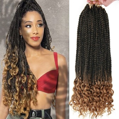 ROSESSEA 6Pcs/Pack Crochet Hair Crochet Box Braids Curly Ends 24 Strands/pcs ...