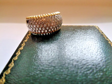 18ct White & Yellow Gold and Diamond Band Ring Size M Weight 6.8g x69 DIA Used