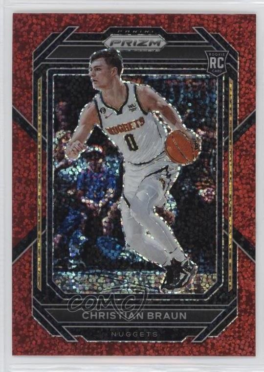 2022-23 Panini Prizm Red Sparkle Prizm Christian Braun #223 0t28