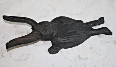 *RARE*  Vintage ANTIQUE Cast Iron BOOT JACK Walrus ''Wally'' 11.5'' LONG Tusks