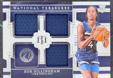 National Treasures /99 Rob Dillingham RC Triple Materials Jersey 2024-25 Panini