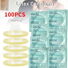 100 Ultra Thin Latex Condoms - Extended Pleasure, Extra Time, Delay Sex Bulk‌