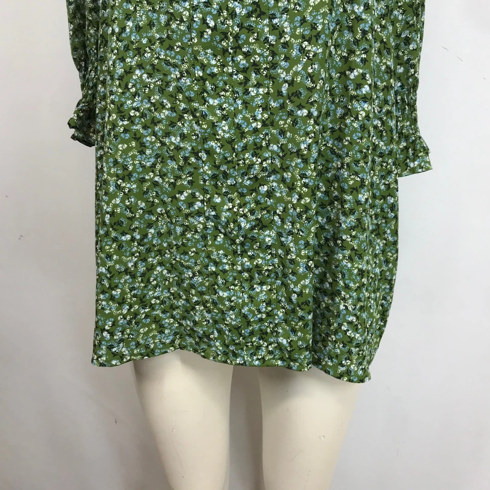 Jones Нью-Йорк плюс размер 1 X зеленый цветочный печать V шеи 3/4 рукав платье - Изображение 3 из 4