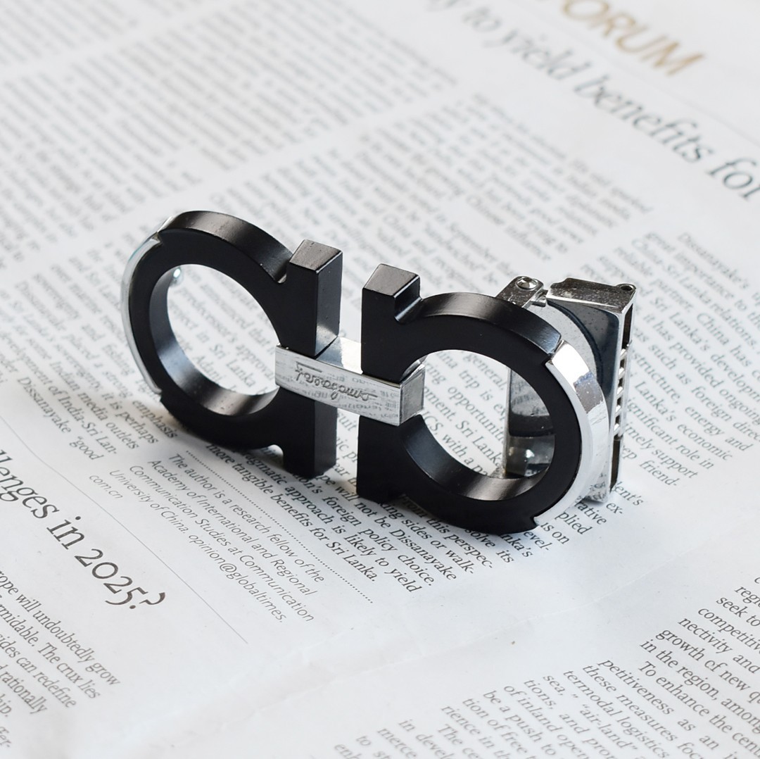 Ferragamo belt buckle,combination of black/silver color For 1.38"/W Leather Belt