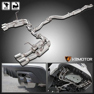 Fits 2015-2021 Subaru WRX STI 4'' Quad Tip Catback Exhaust System Stainless Steel