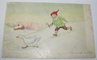 HUMOR 1906 POSTED POSTCARD BOY CHASING THE GOOSE FOR DINNER LERAYSVILLE, PA — photo 1