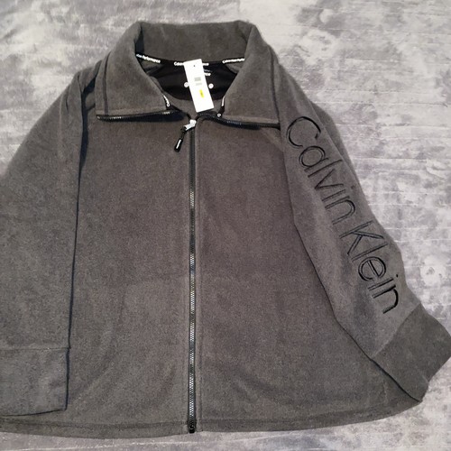 NEU! Calvin Klein Performance Hoodie Damen Zip Stretch Taschen Jacke 3X Blk