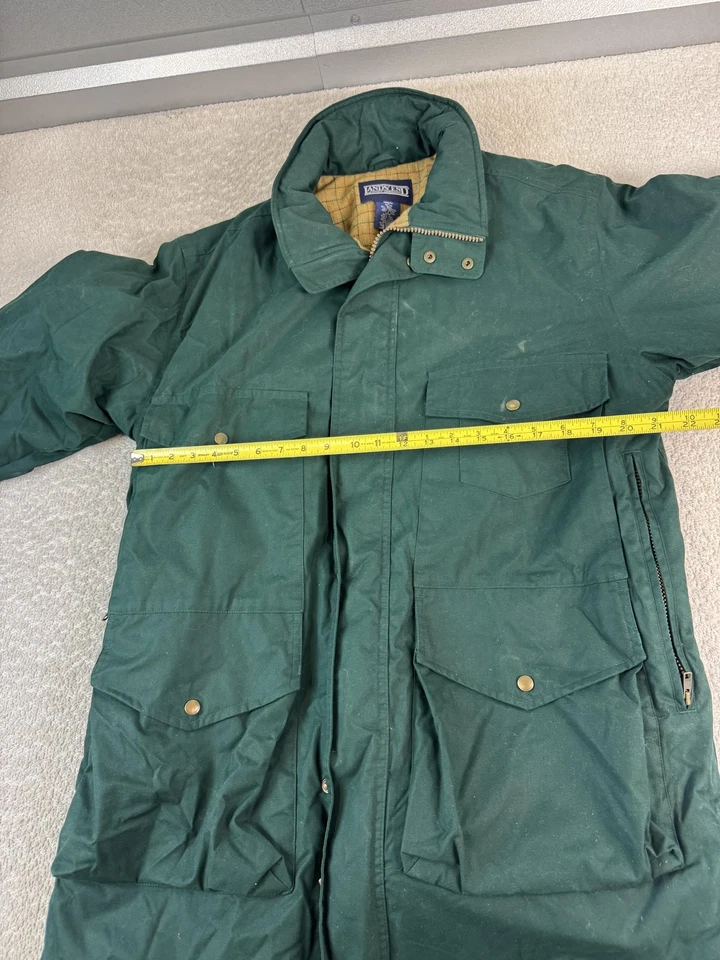 Lands' End Jacket Mens Large Green Wool Lined Thermolite Insulated Field Parka - Image 4 of 4