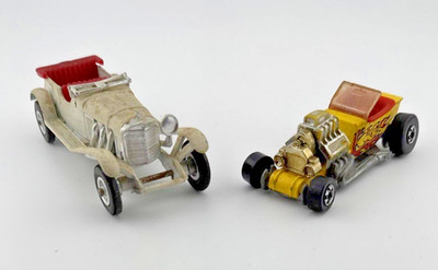 Vintage Collectable Toy Cars Mattel Hot Wheels Hot Rod & 1928 Mercedes-Benz