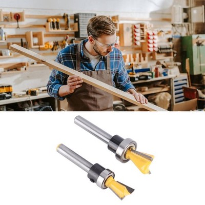 2X Set Dovetail Joint Router Bit mit Lager Holzbearbeitung Fräser 1/4in