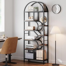 6 Tier Geometric Style Shelving Arched Unit Storage Bookcase Display Shelves