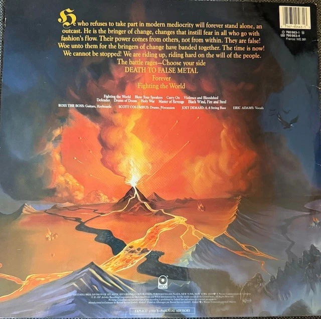 MANOWAR - Fighting the world - signiert von Ross the Boss !!!!!!!!!!!! - Bild 2 von 2