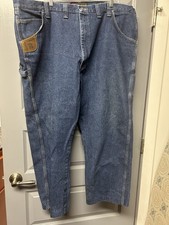 Wrangler Riggs Workwear Dura Shield Denim Carpenter Work Jeans Men  s 48x30. NICE