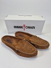 Minnetonka Leila Mule Women's 7.5 Dusty Brown Suede Moccasins 433W w/ Box