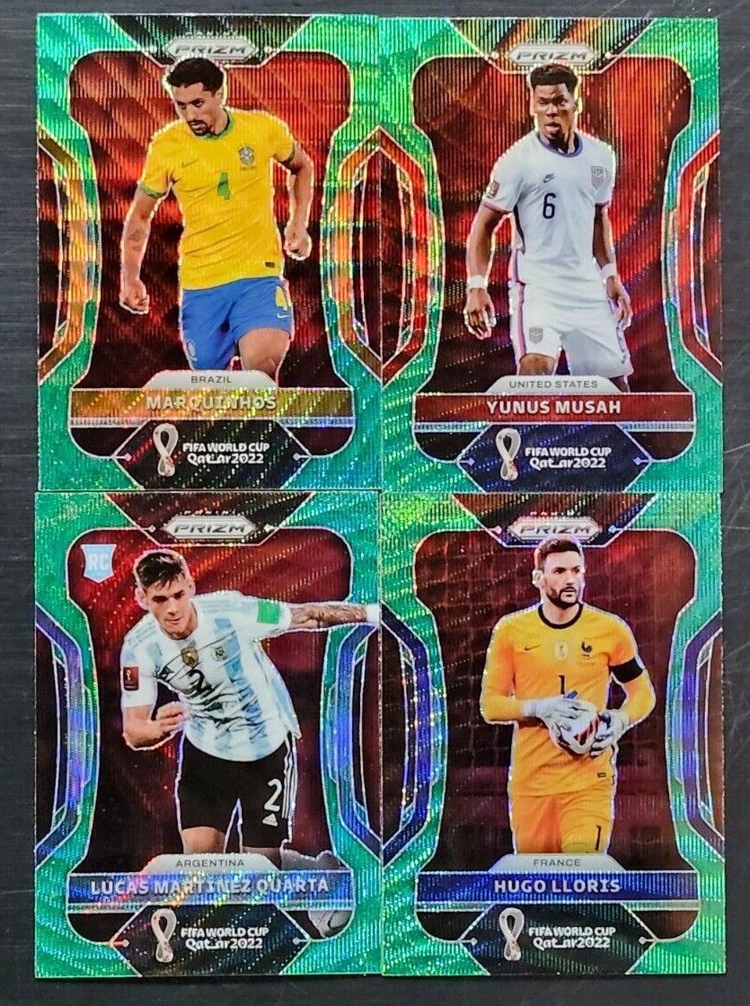 2022 Panini Prizm FIFA World Cup Soccer Qatar GREEN WAVE PRIZMS