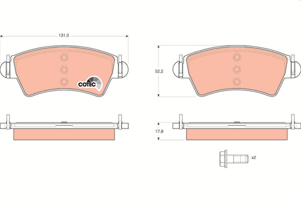 GDB1501 TRW Brake Pad Set, disc brake for PEUGEOT