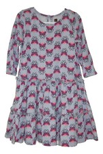 Tea Collection Girl's Beitiris Tiered Butterfly Long Sleeve Dress Horizon Size 5