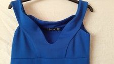 Ladies Royal Blue Sleeveless Stretchy Bodycon Knee Length Dress. Size 8. Boohoo.