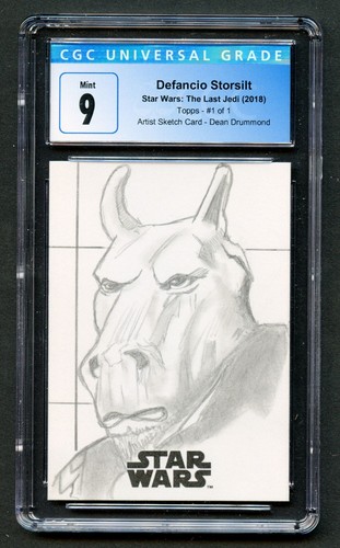 Defancio Storsilt Artist Sketch Dean Drummond Star Wars The Last Jedi 2018 CGC 9