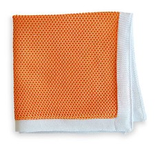 Frederick Thomas knitted pocket square handkerchief in peach FT3162