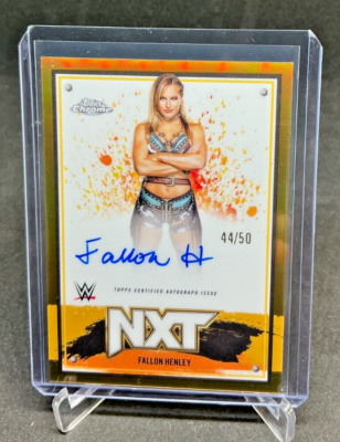 2025 Topps Chrome WWE Wrestling FALLON HENLEY Gold Refractor AUTO