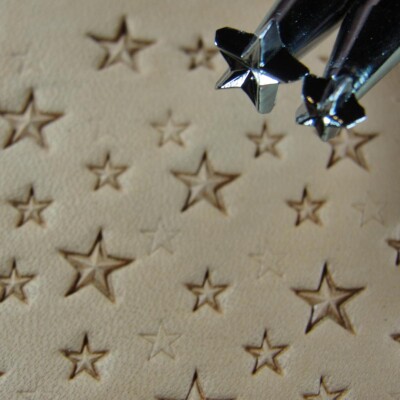 Craft Japan - #Z609/Z610 Small 5-Point Star Stamp Set (2 Leather Stamping Tools)