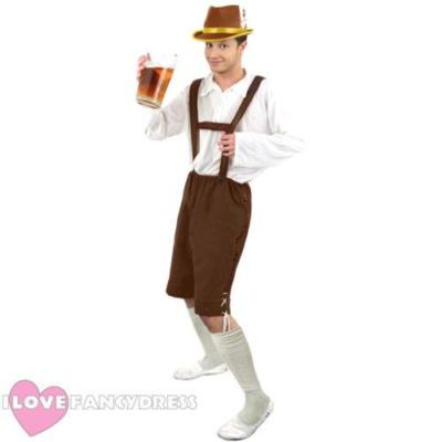 BRAUNE BAYERISCHE BIERMANN LEDERHOSE TRACHT OKTOBERFEST KOSTÜM DEUTSCH