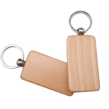 10 Pcs DIY Rectangle Blank Wood Keychain Custom Key Tags Personalized Gift