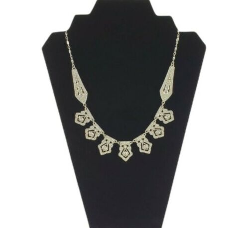 Elegant Pave Clear Crystal Silver Tone Collar Nec… - image 1