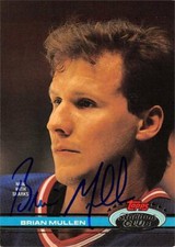 Brian Mullen autographed Hockey Card (Sharks) 1991 Topps Stadium Club #222